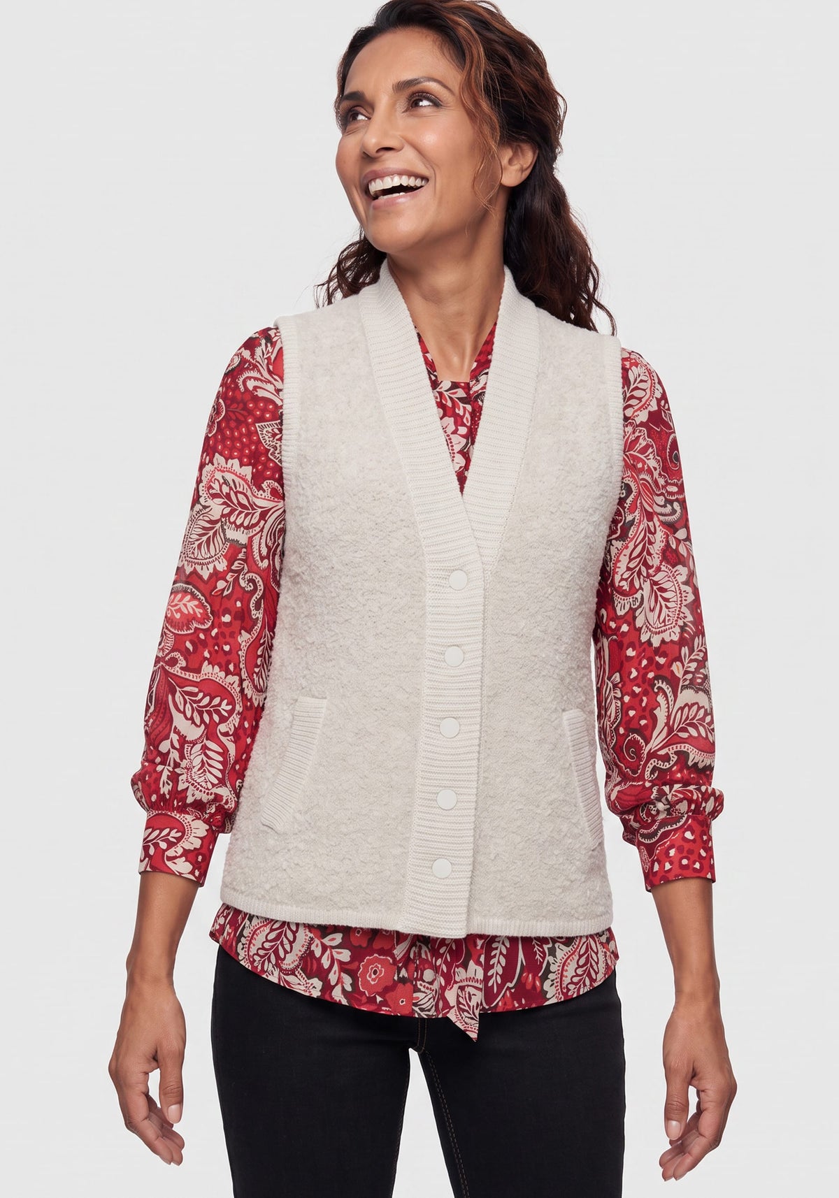 Bouclé Knit Vest