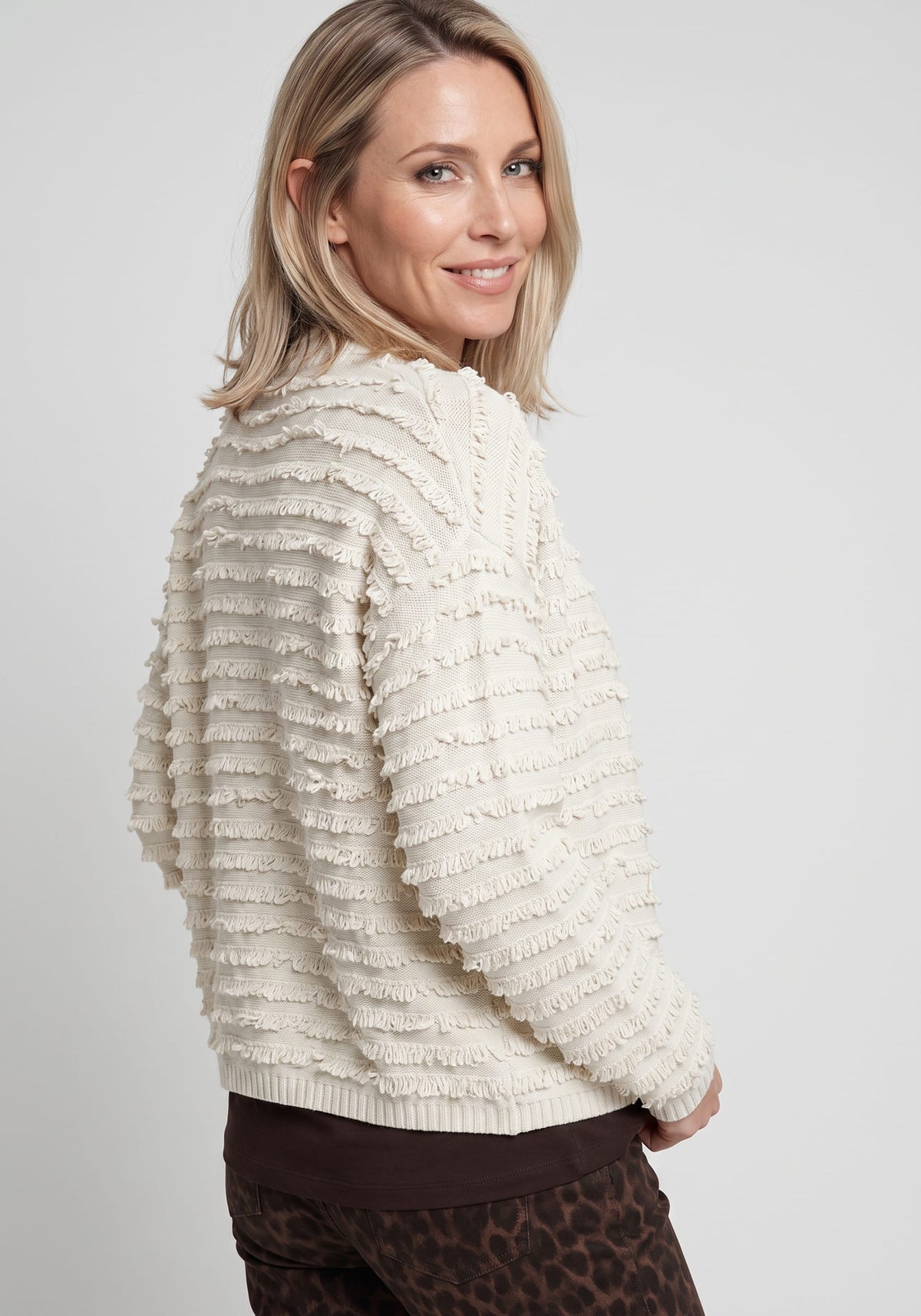 Cardigan en maille à franges