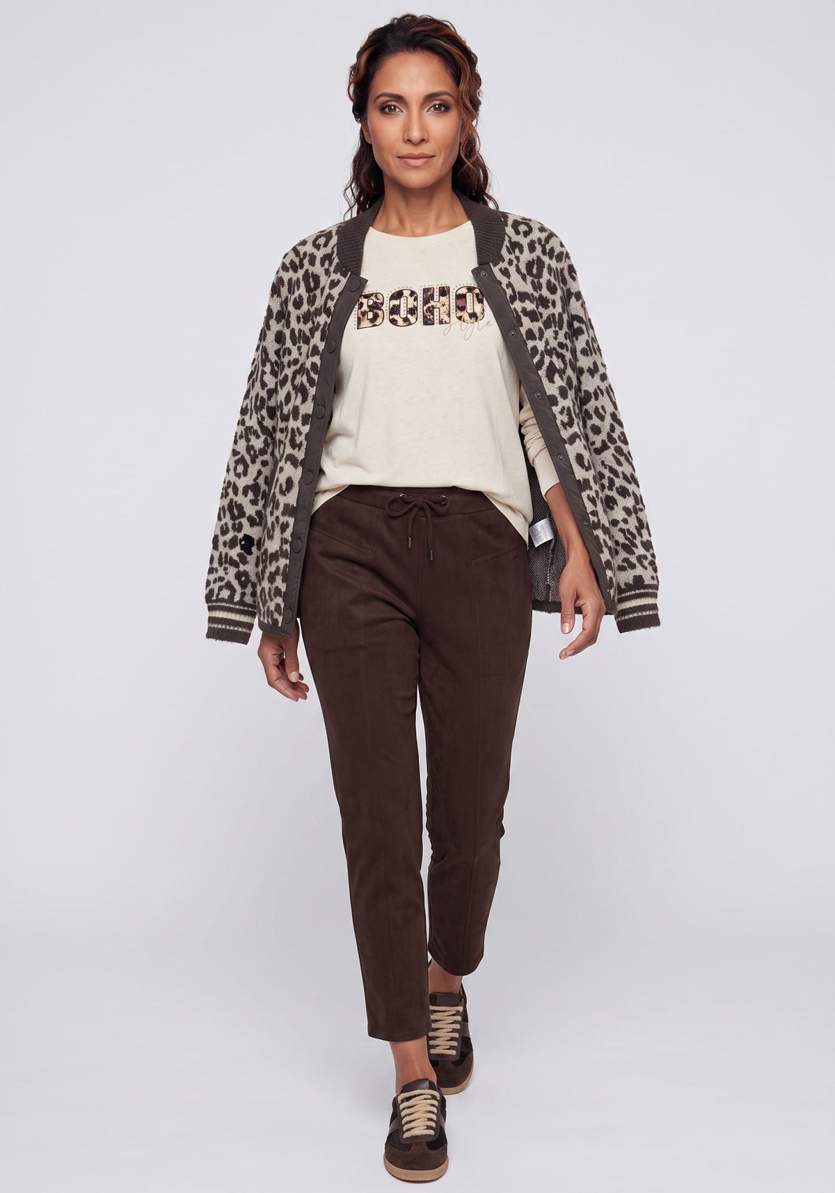 Cardigan léopard en fil « Feather »
