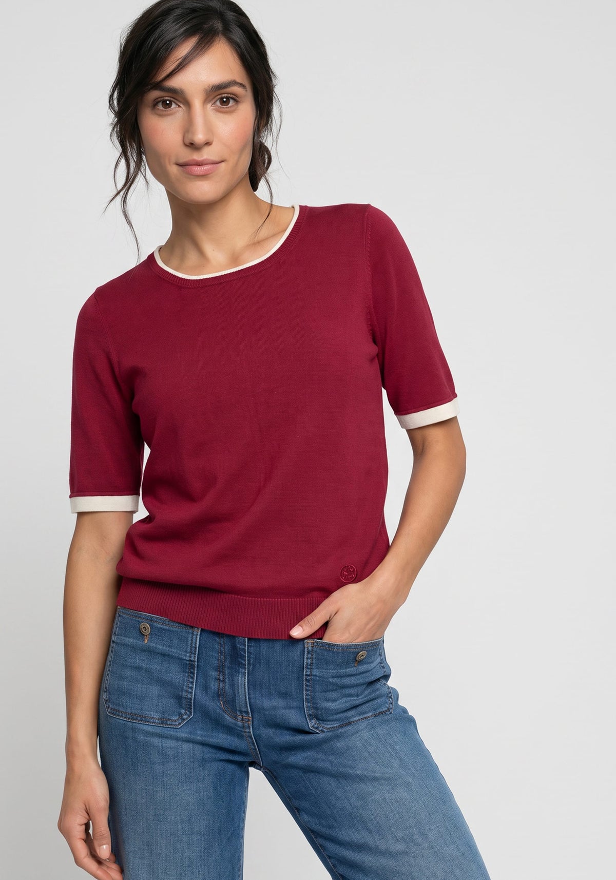 Fine Gauge Short Sleeve Sweater