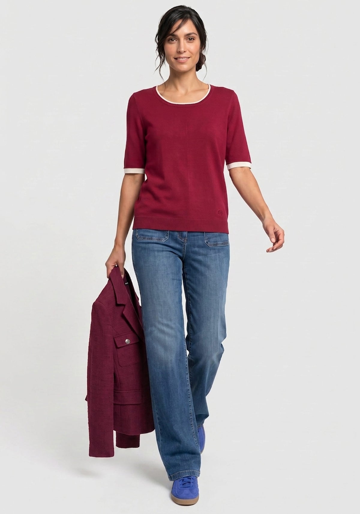 Fine Gauge Short Sleeve Sweater