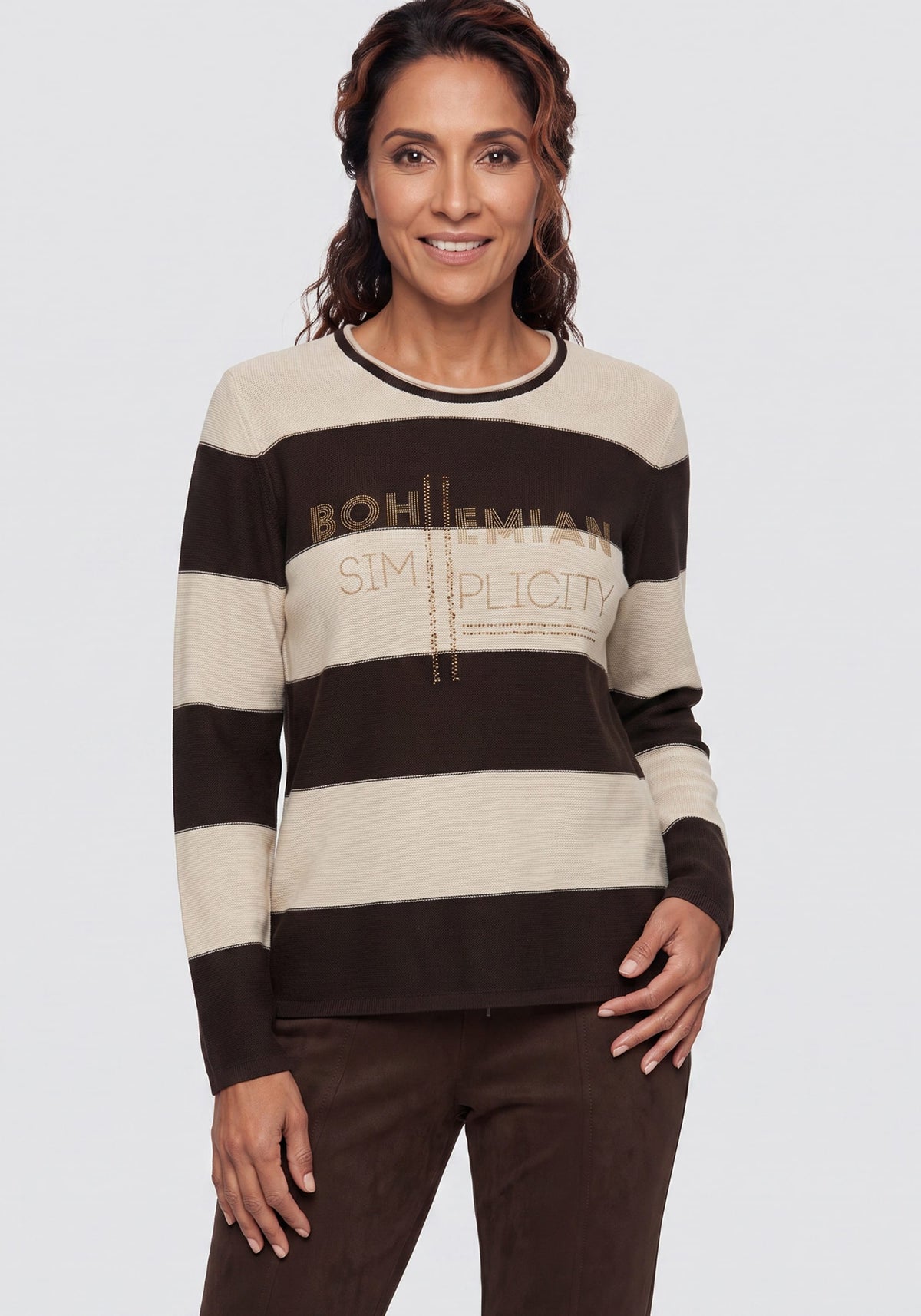 Stripe & Print Sweater