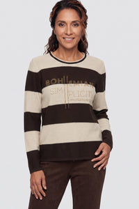 Stripe & Print Sweater