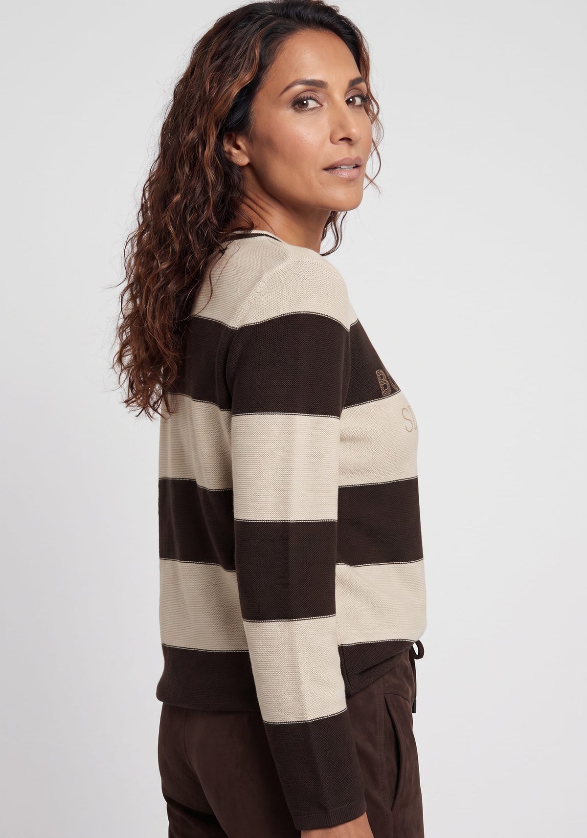 Stripe & Print Sweater