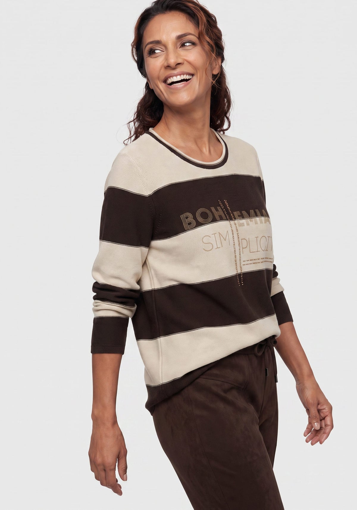 Stripe & Print Sweater