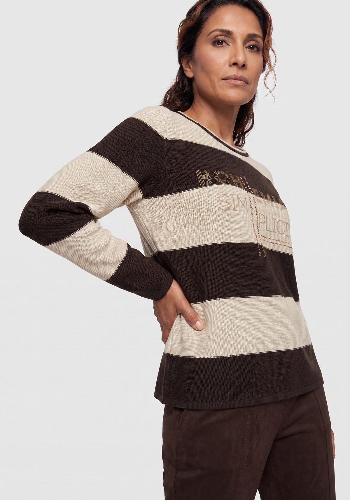 Stripe & Print Sweater