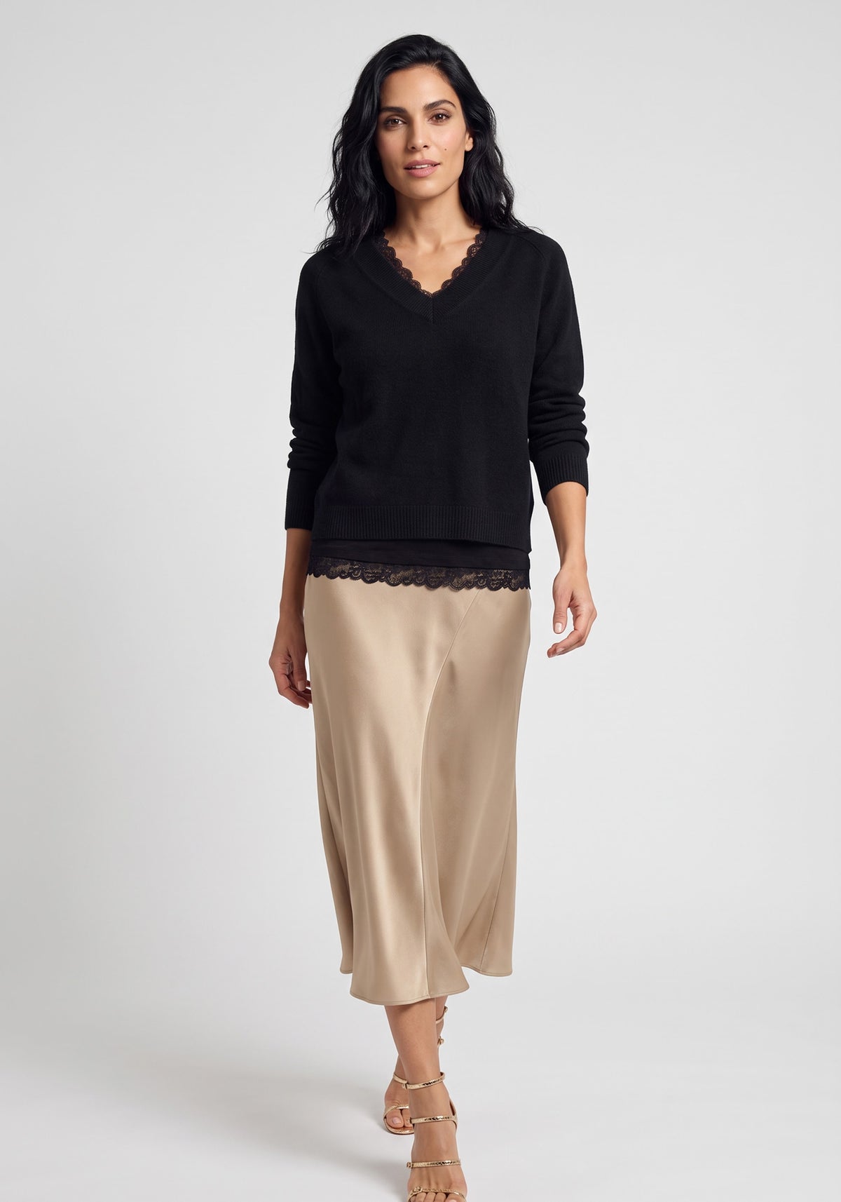 Solid V-Neck Sweater