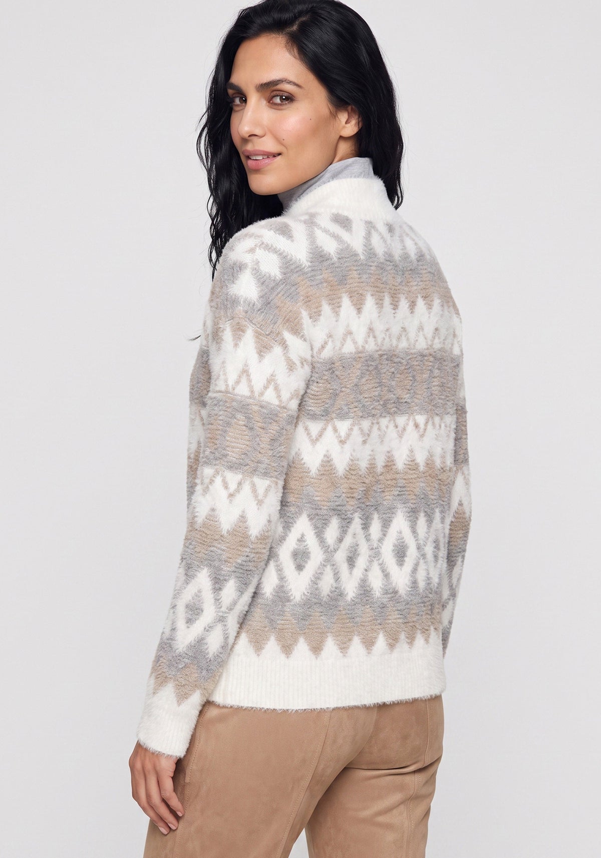 Plush Nordic Zip Cardigan
