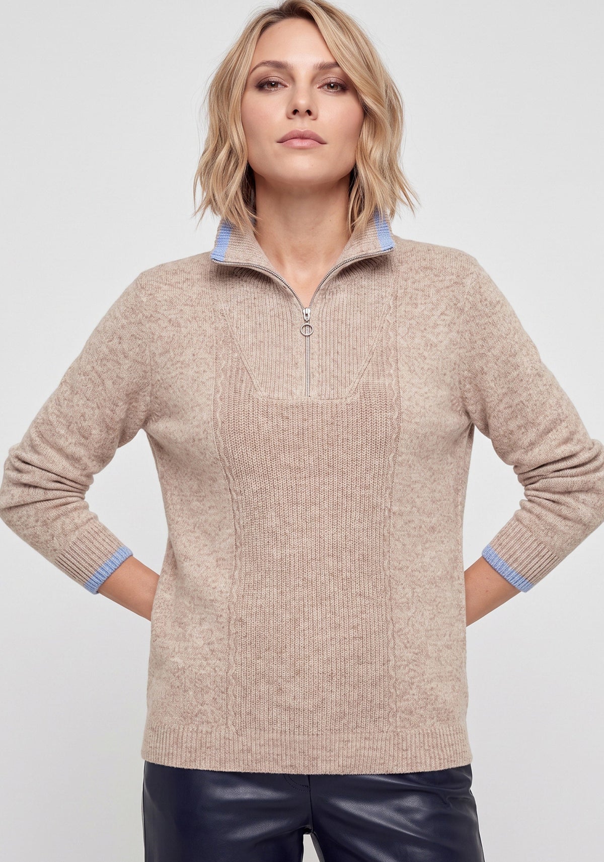 Quarter Zip Mock Sweater
