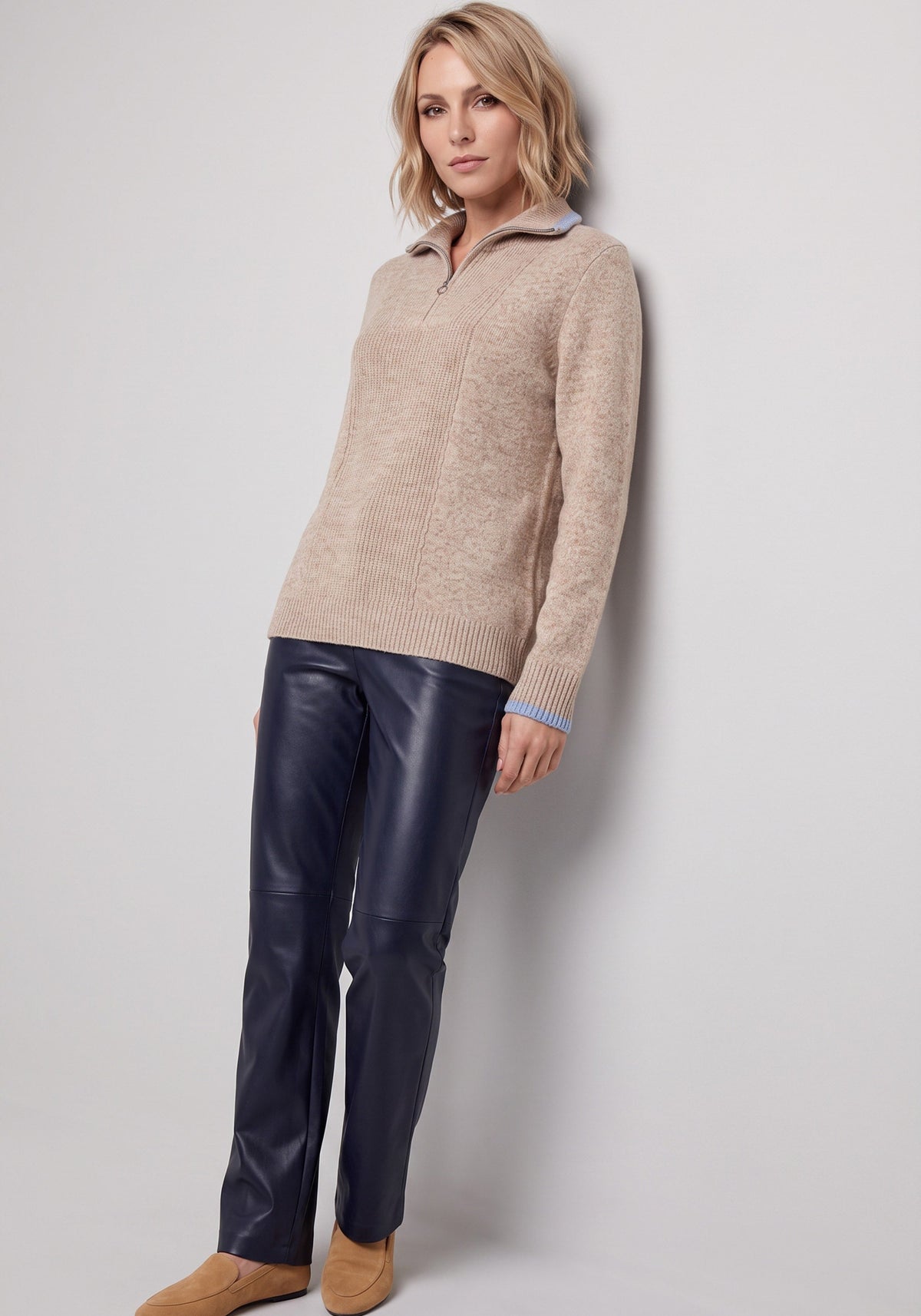 Quarter Zip Mock Sweater