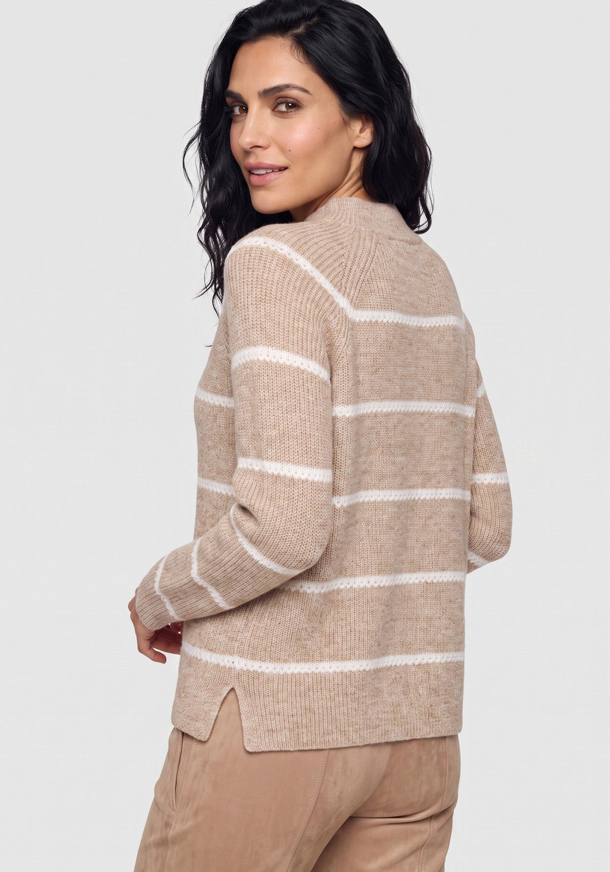 Striped Mock Sweater