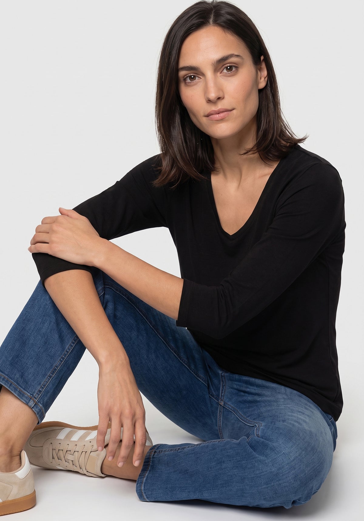 3/4 Sleeve V-Neck T-Shirt