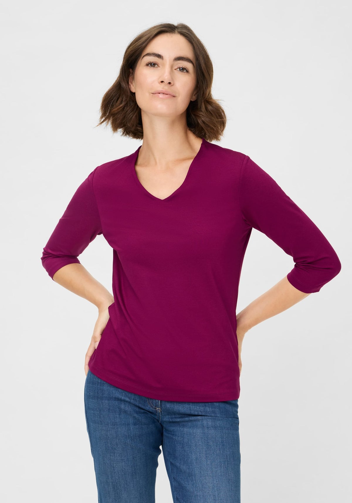 3/4 Sleeve V-Neck T-Shirt