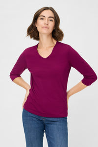 3/4 Sleeve V-Neck T-Shirt