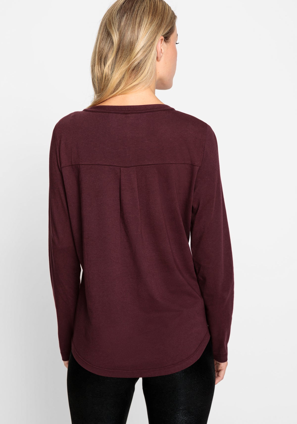 Cotton Blend Long Sleeve Sequin T-Shirt containing TENCEL™ Modal