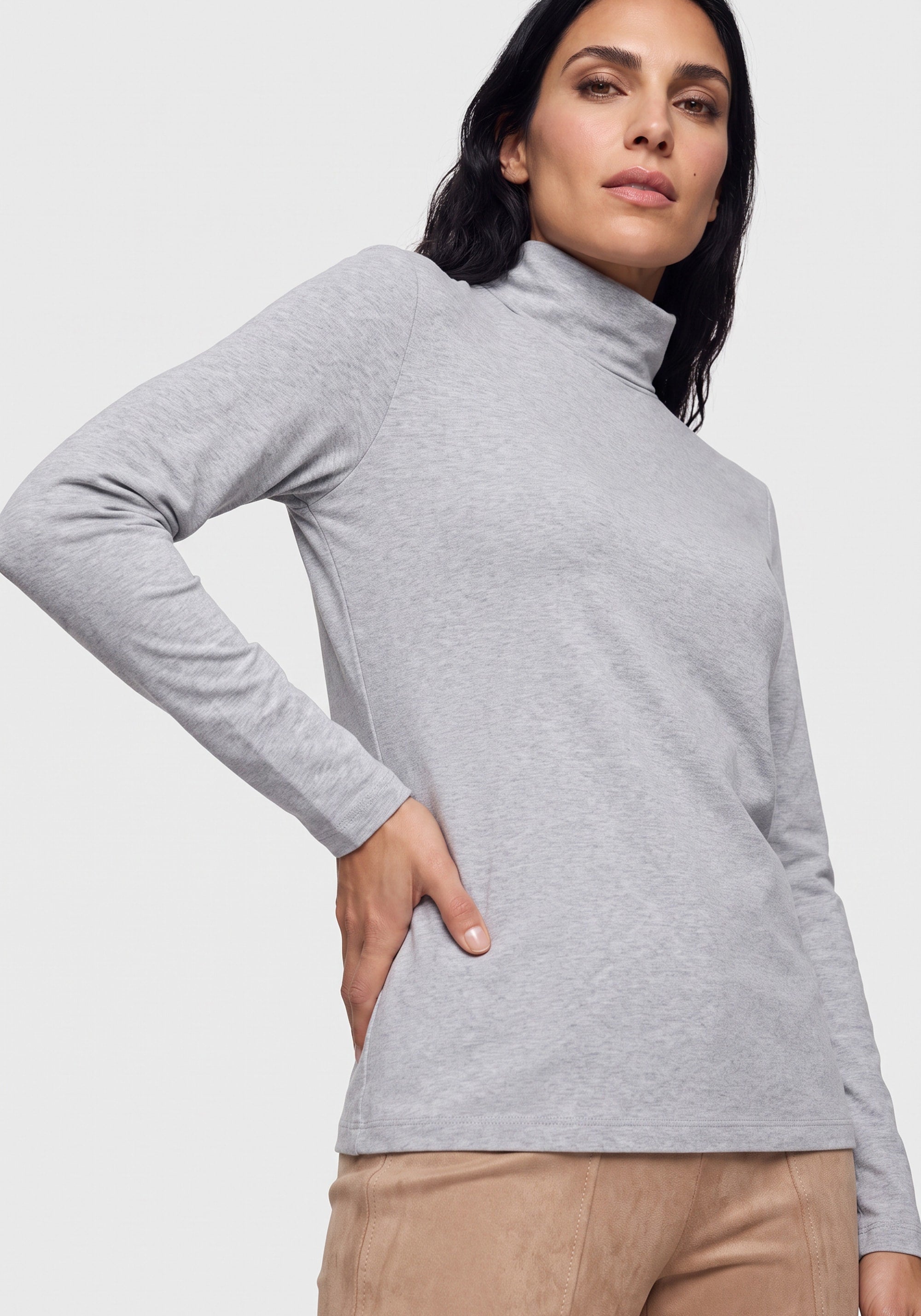 Solid Turtleneck T-Shirt - Olsen Fashion