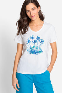 100% Cotton Flamingo Placement Print T-Shirt