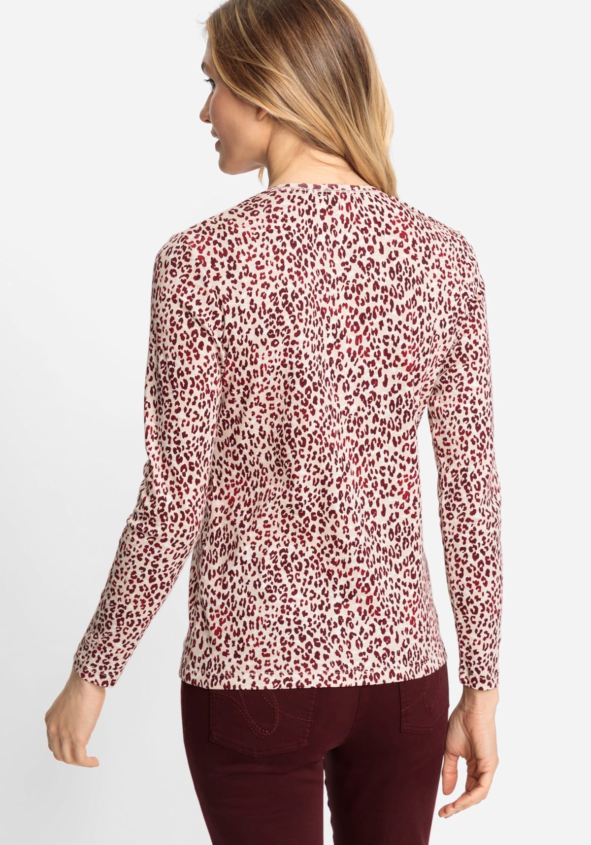 100% Cotton Long Sleeve Leopard Print T-Shirt