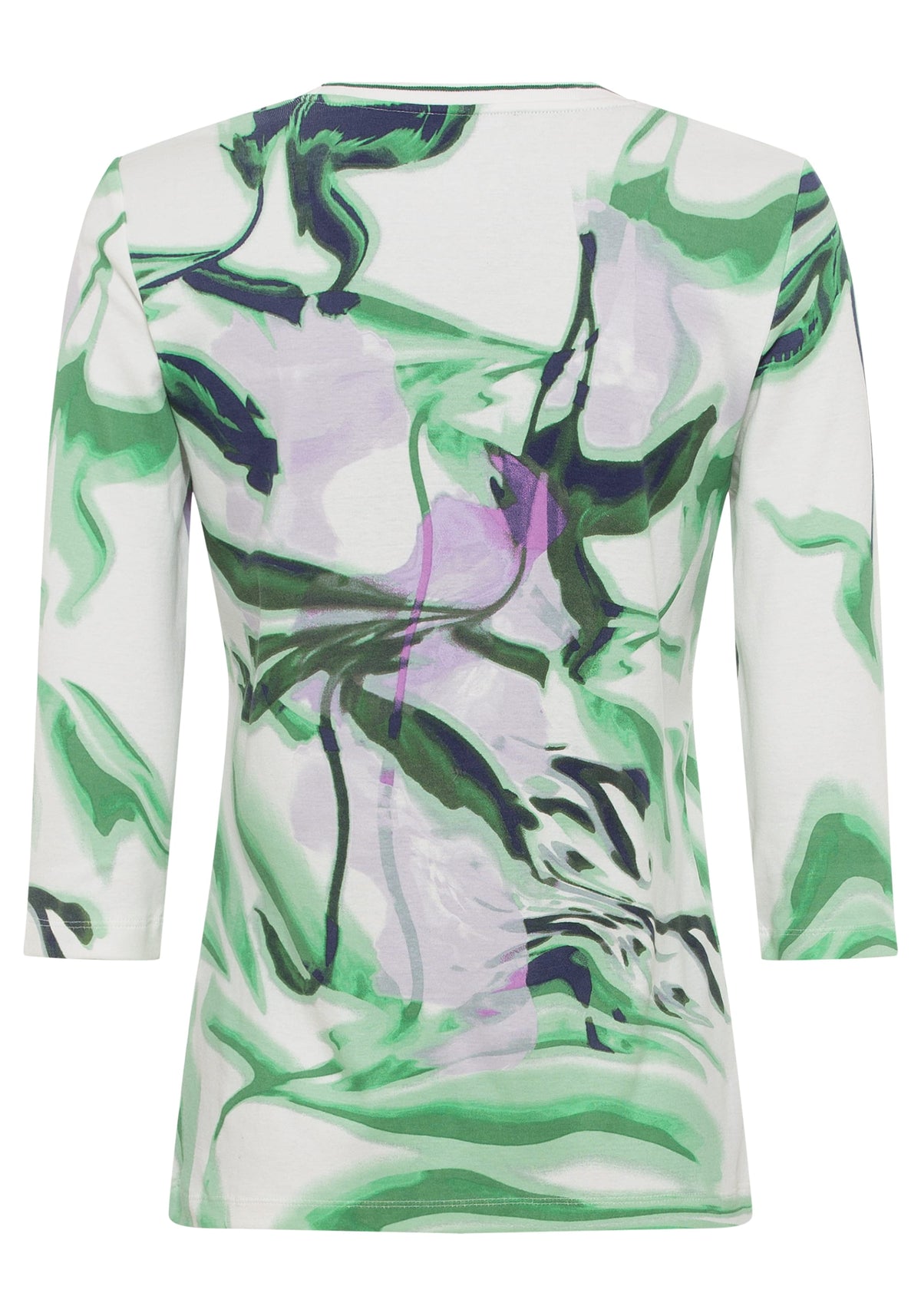 100% Cotton 3/4 Sleeve Watercolour Abstract Floral T-Shirt