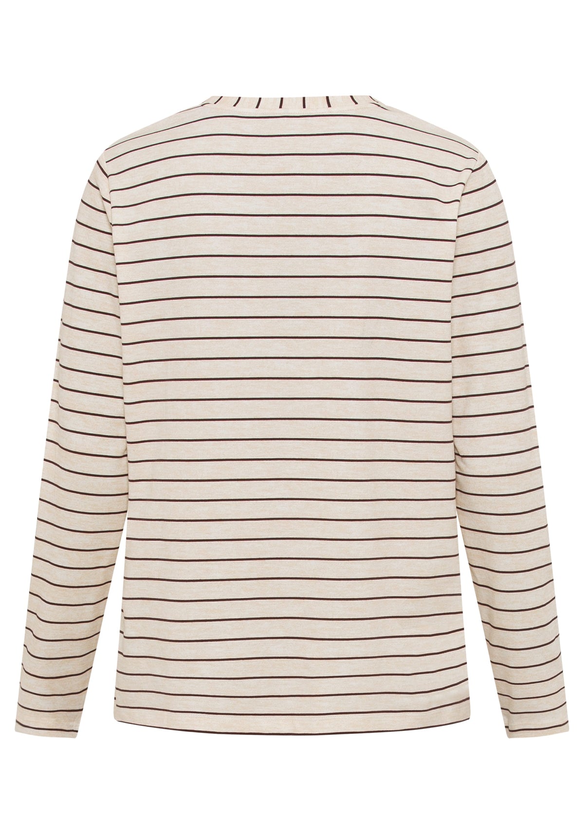 Cotton Blend Long Sleeve Stripe and Placement Print T-Shirt