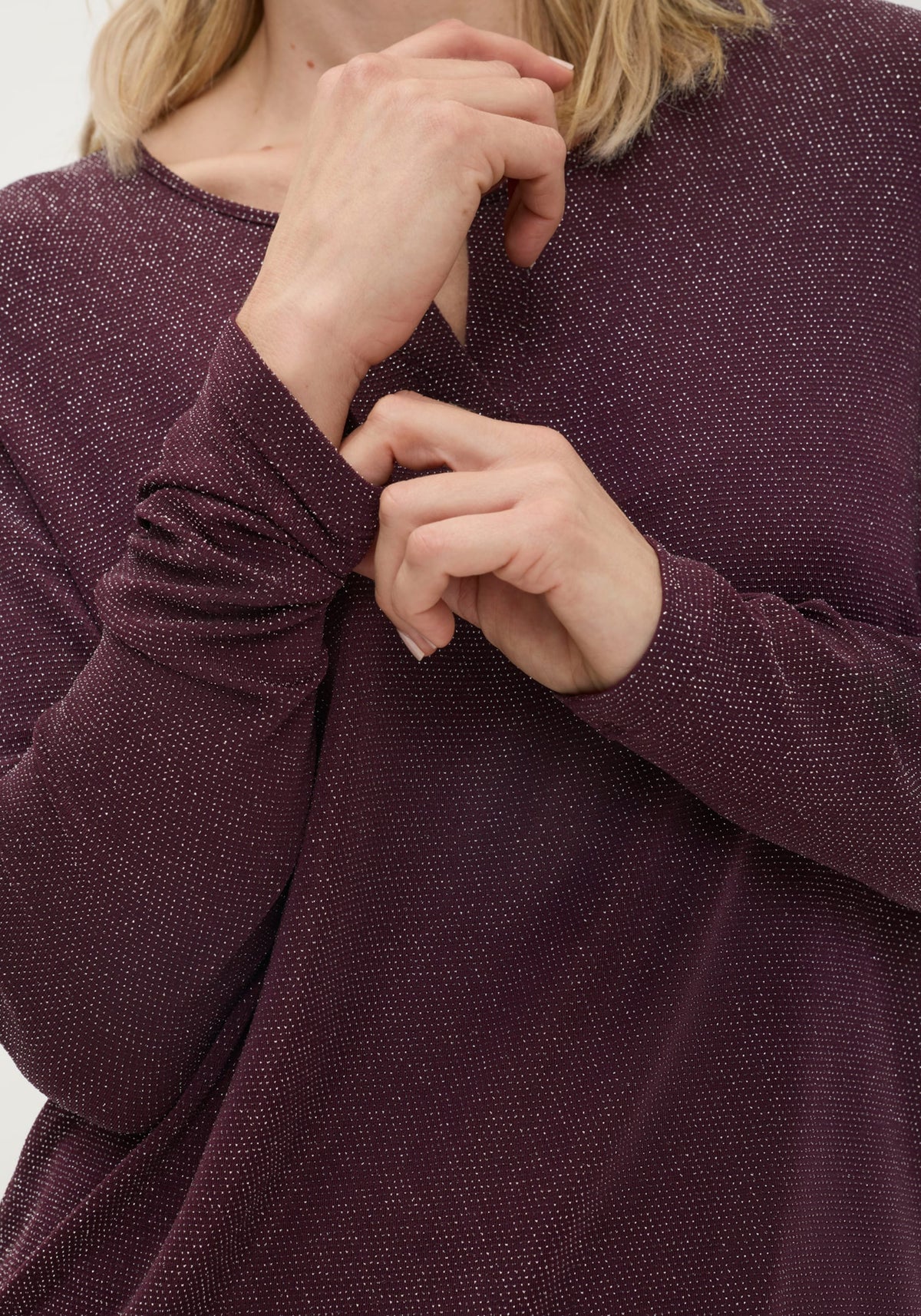 T-shirt étincelant à encolure en trou de serrure