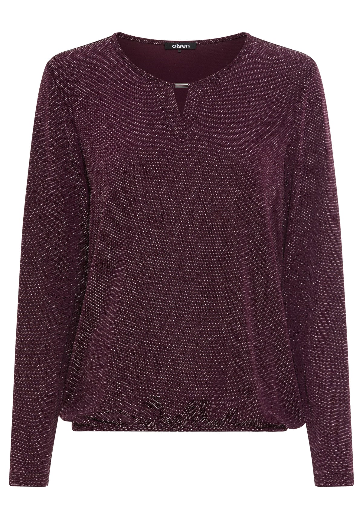 T-shirt étincelant à encolure en trou de serrure