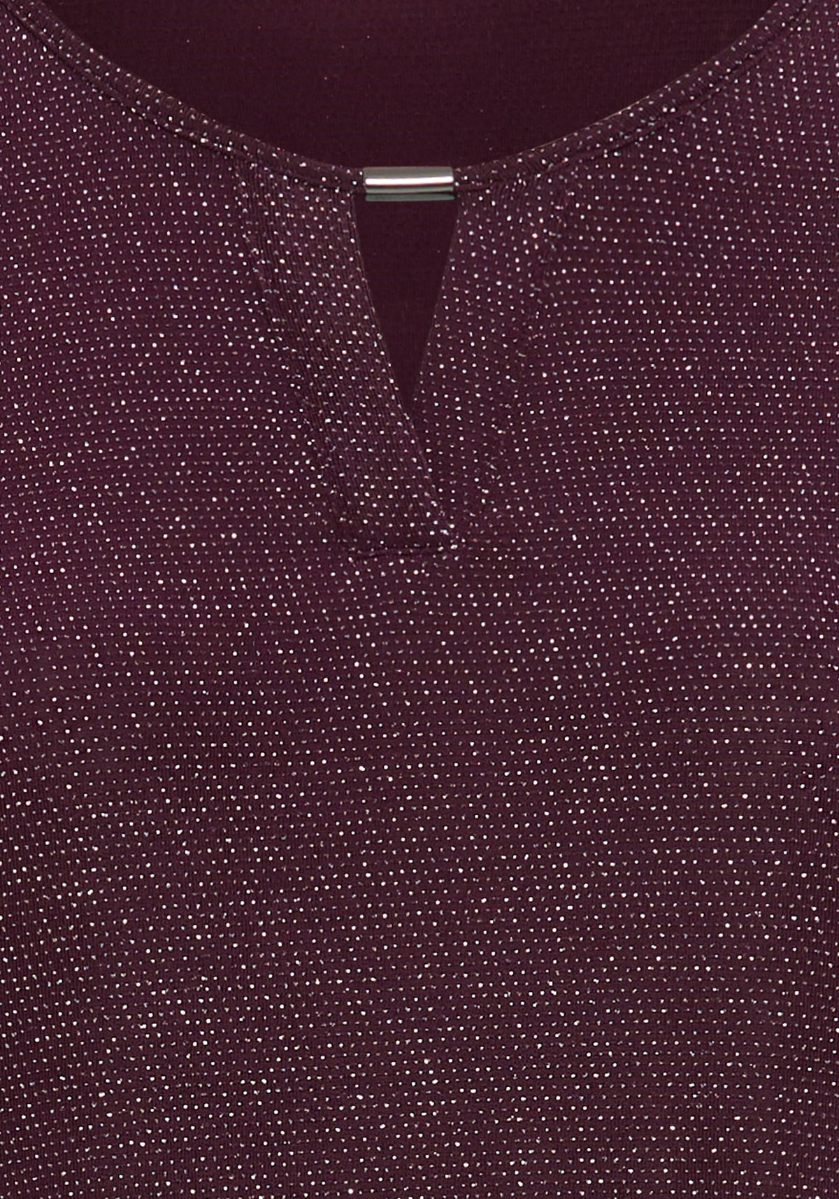 T-shirt étincelant à encolure en trou de serrure