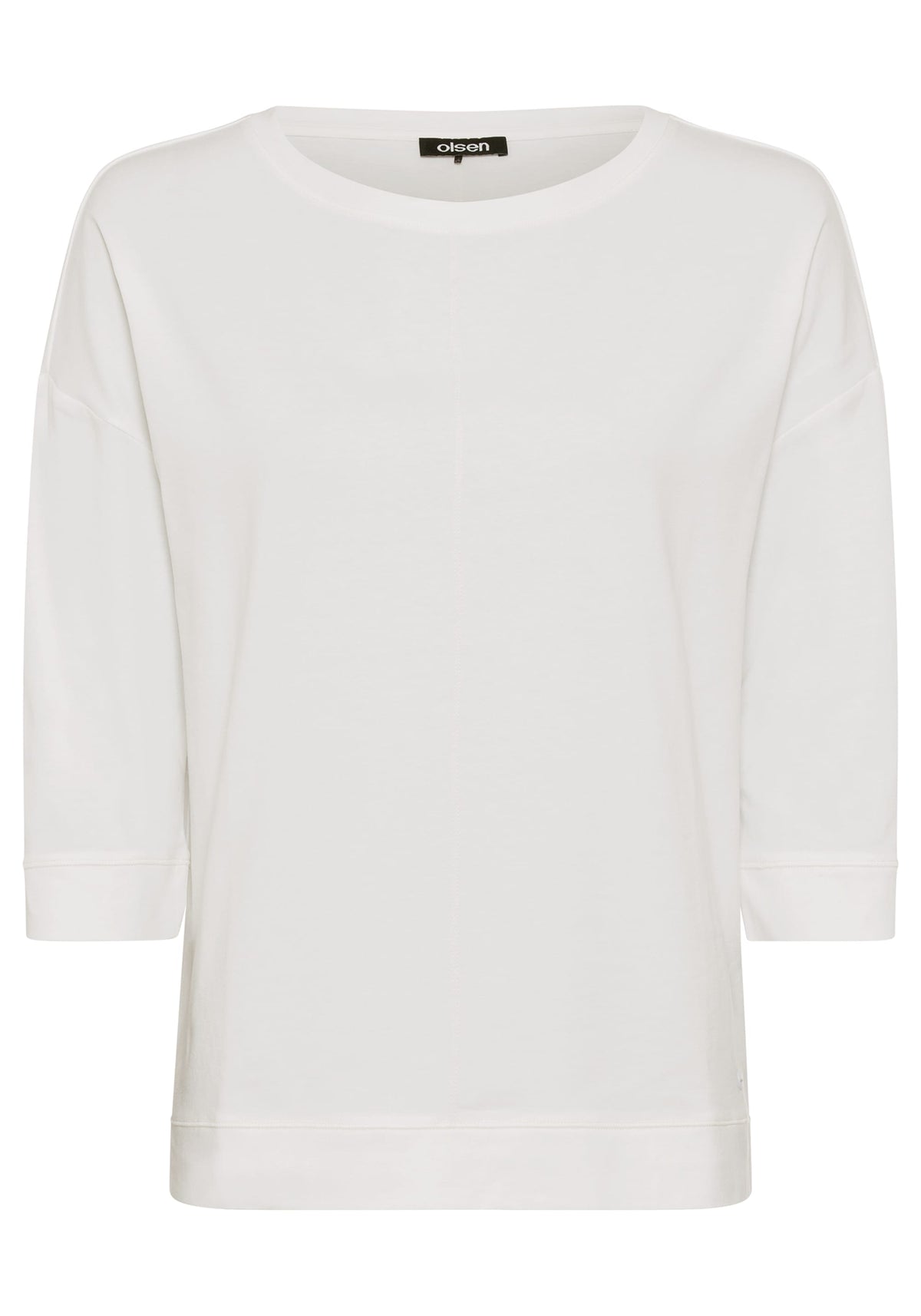 Cotton Blend 3/4 Sleeve Solid T-Shirt
