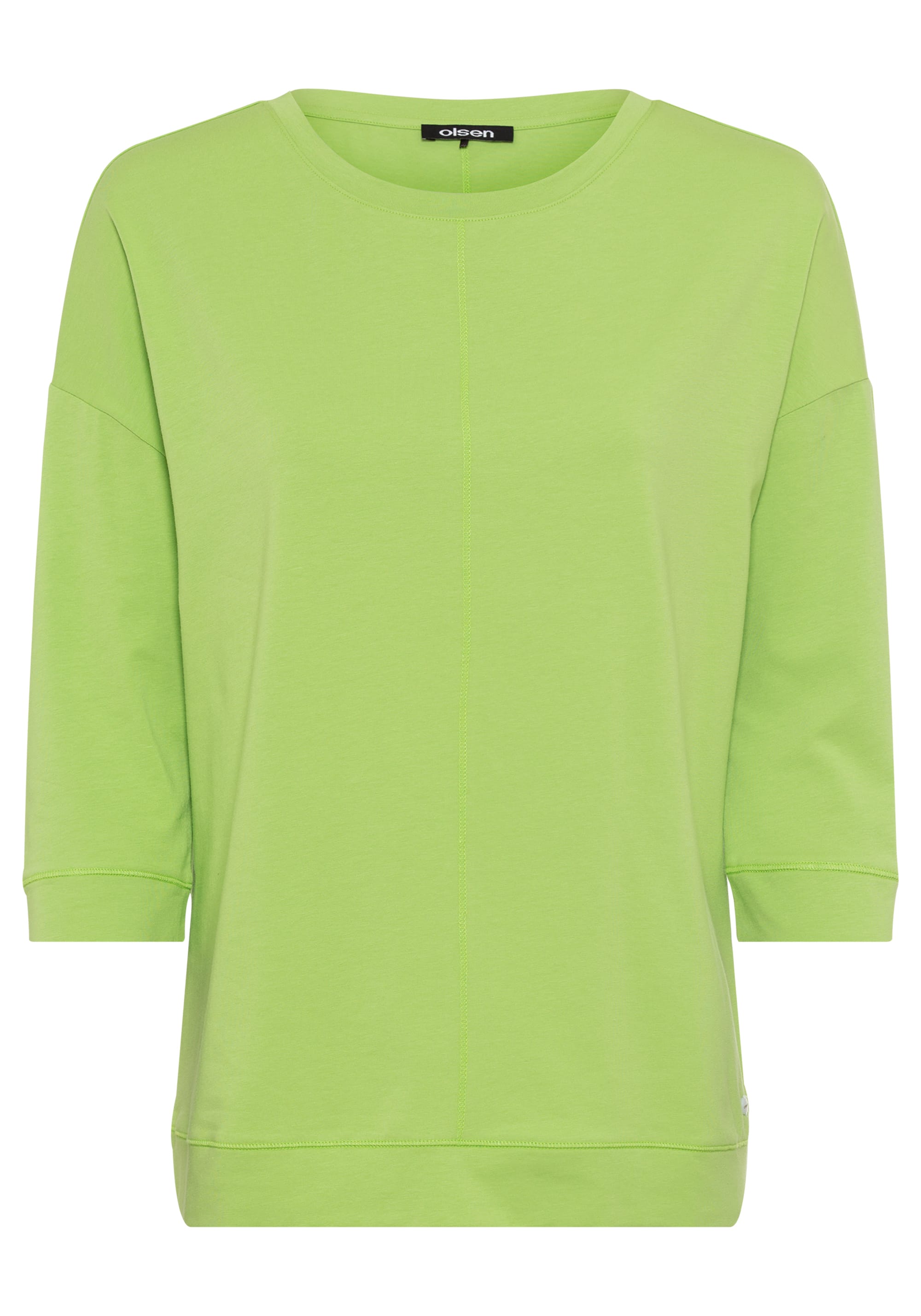 Cotton Blend 3/4 Sleeve Solid T-Shirt - Olsen Fashion Canada