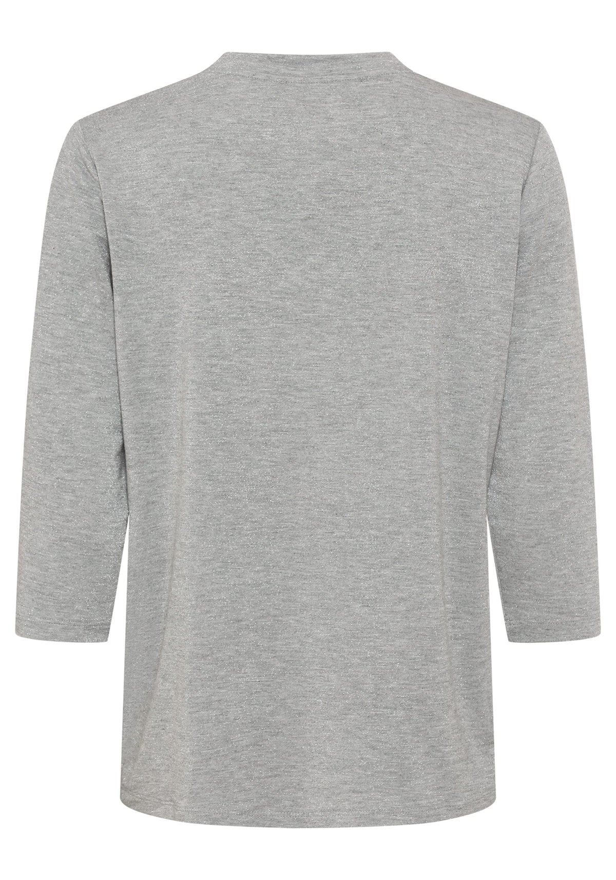3/4 Sleeve Silver Shimmer V-Neck T-Shirt