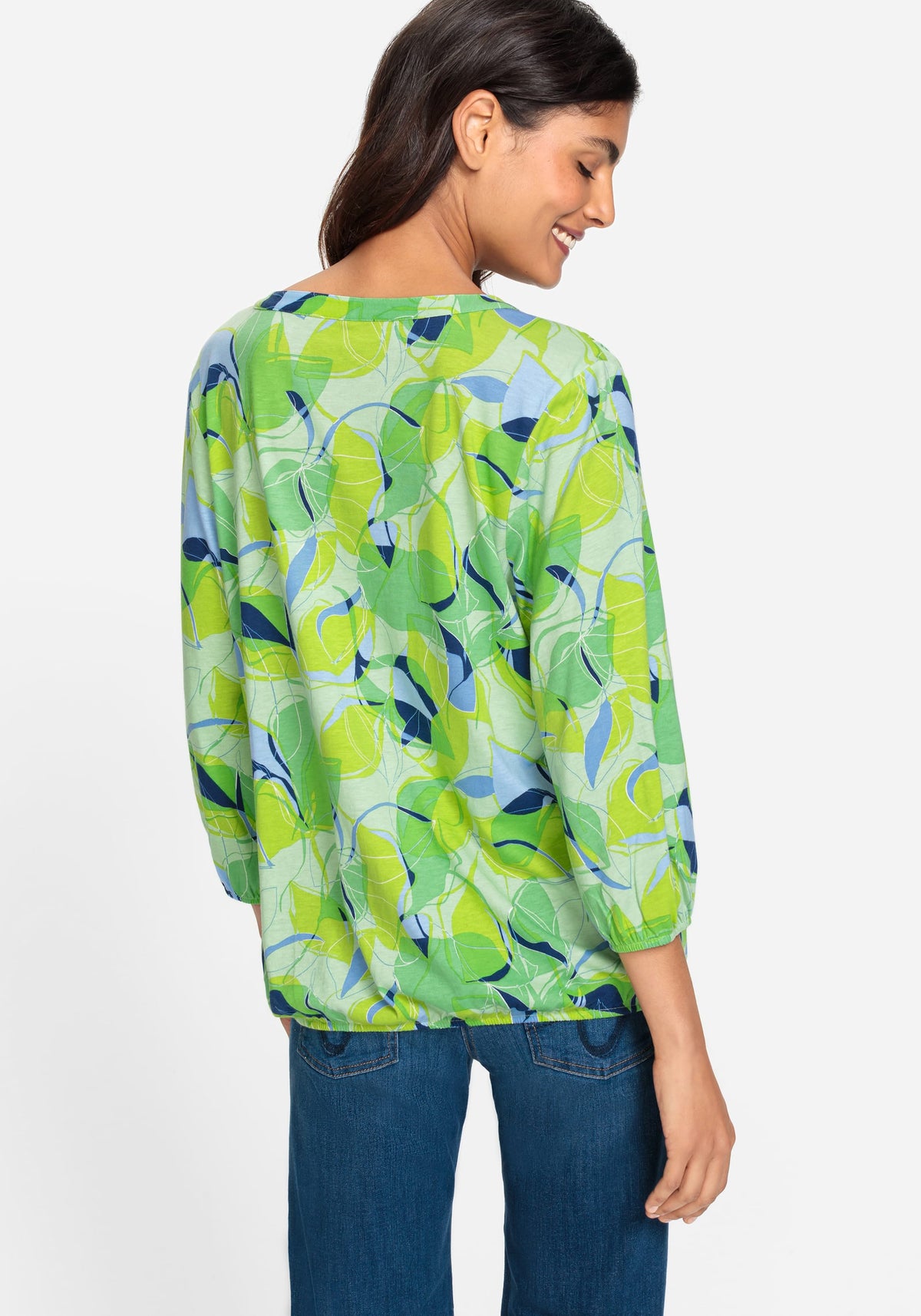 3/4 Sleeve Allover Print Tunic T-Shirt containing TENCEL™ Modal