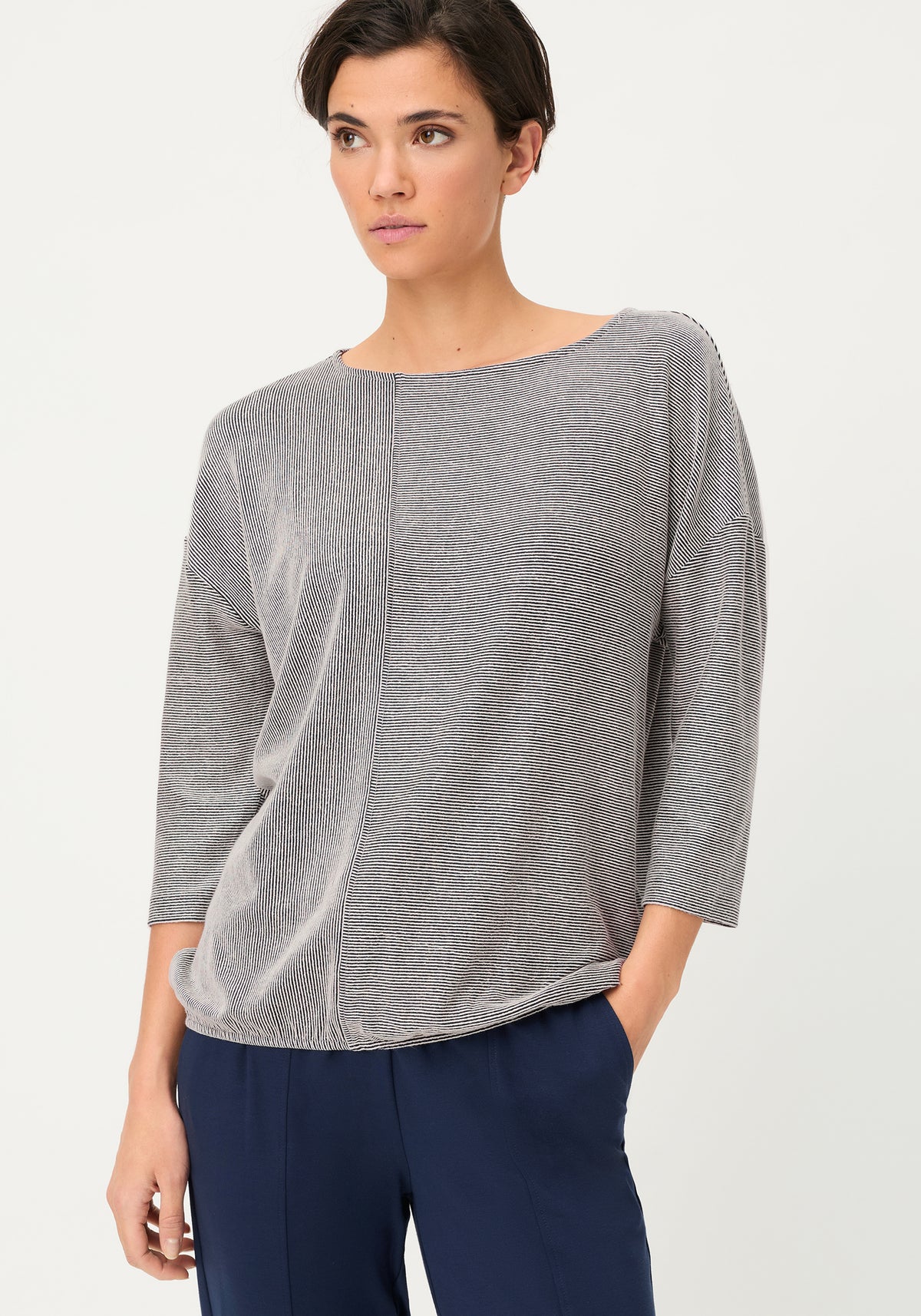 Stripe Fine Ribbed T-Shirt