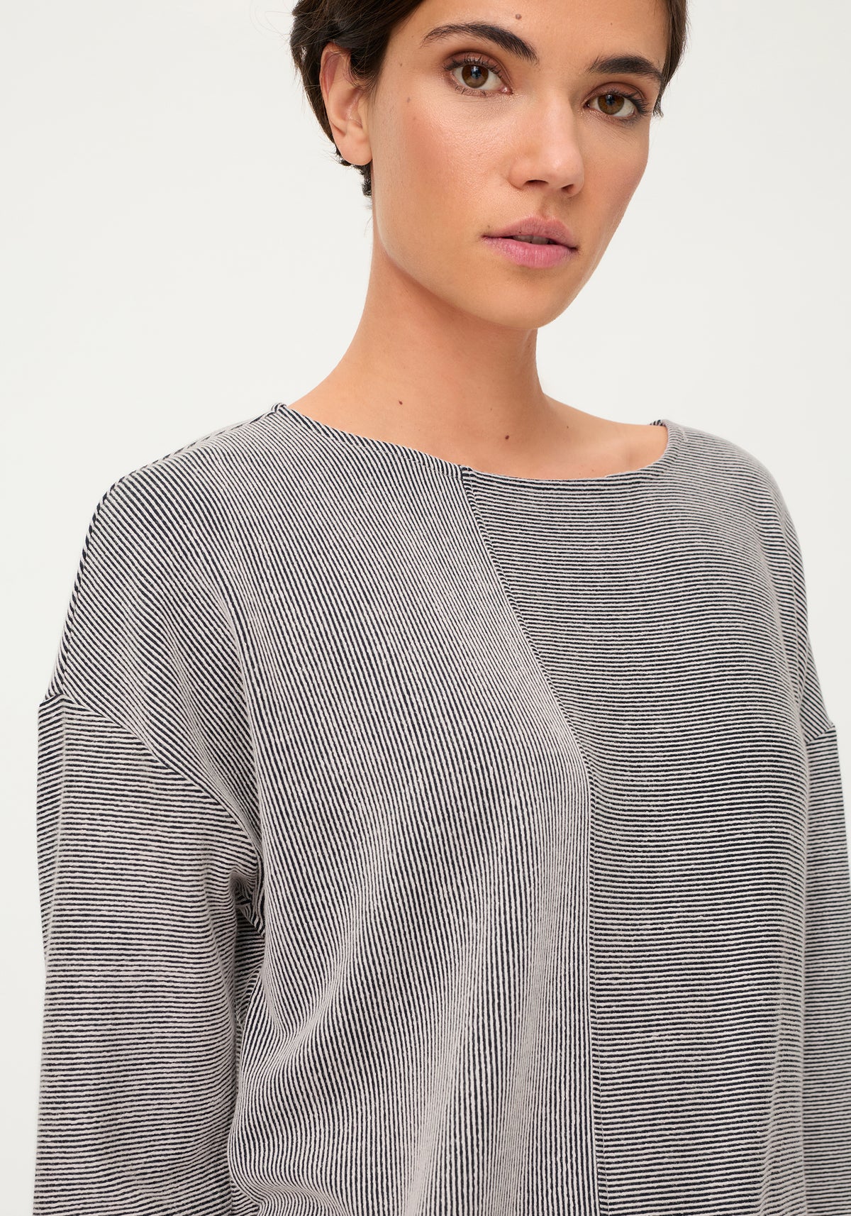 Stripe Fine Ribbed T-Shirt