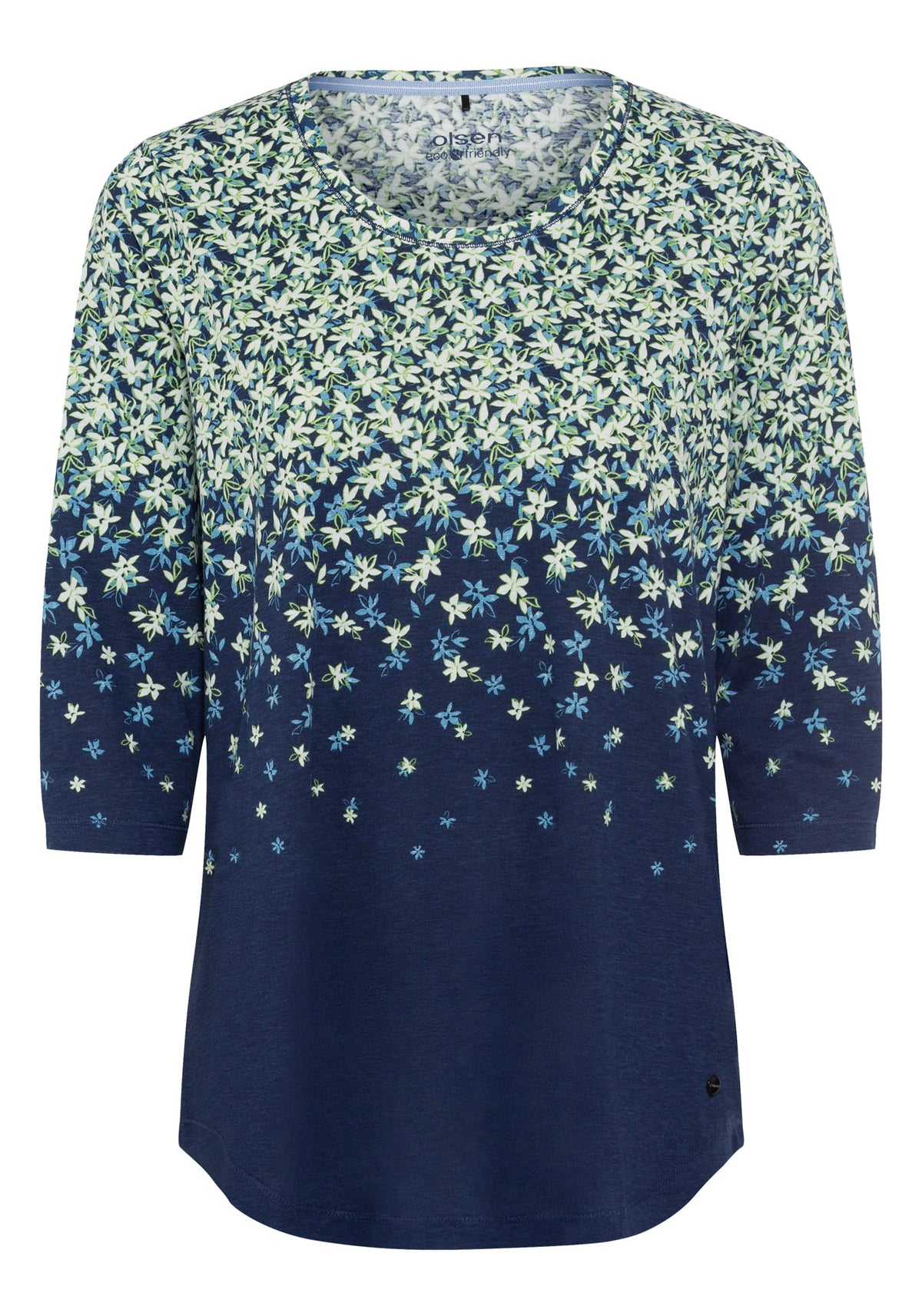 3/4 Sleeve Floral Print T-Shirt containing TENCEL™ Modal