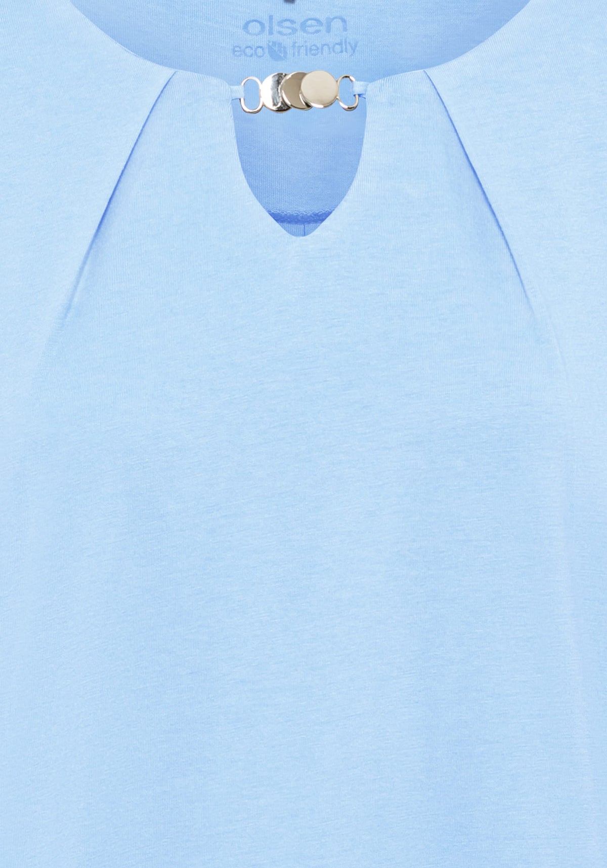 T-shirt à manches 3/4 en coton mélangé avec trou de serrure contenant du TENCEL™ Modal