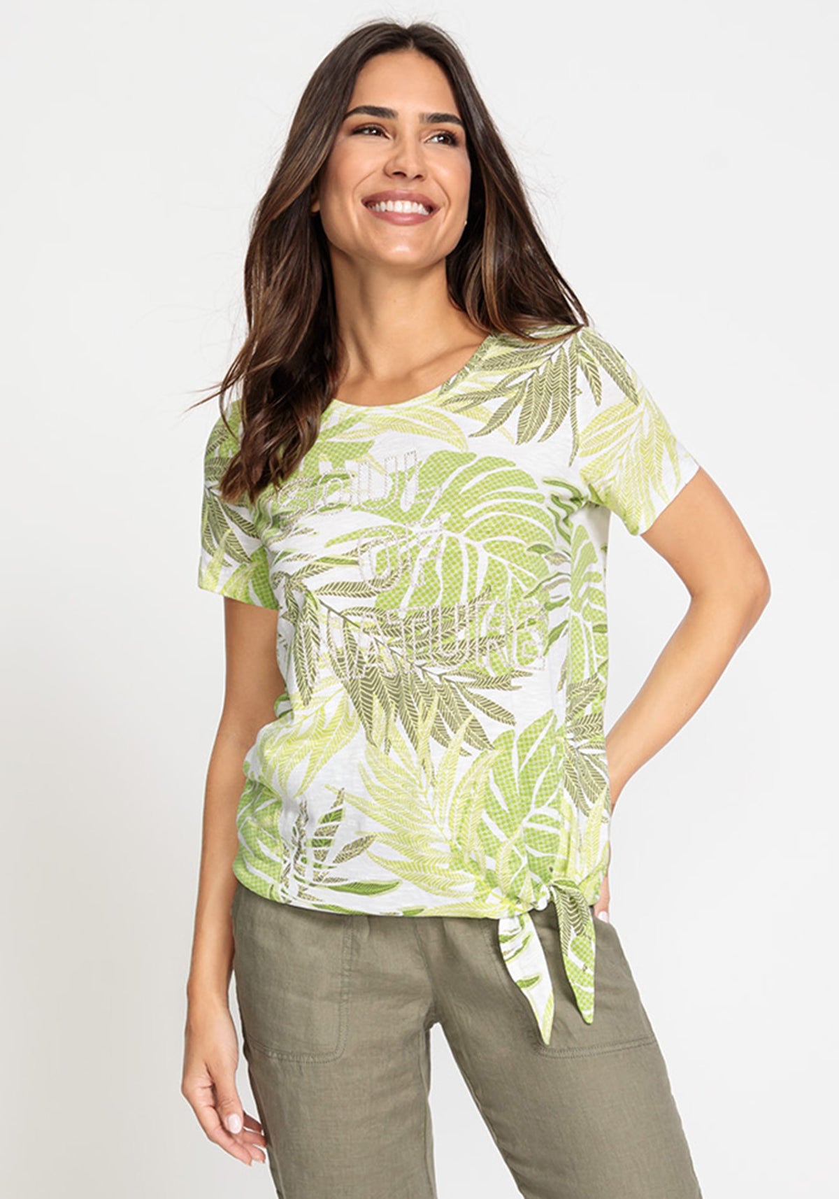 100% Organic Cotton Embellished Palm Print T-Shirt