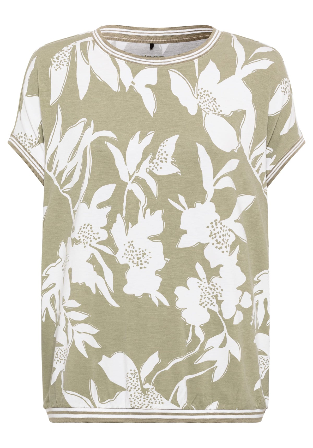 Short Sleeve Abstract Floral Print T-Shirt containing LENZING™ ECOVERO™ Viscose