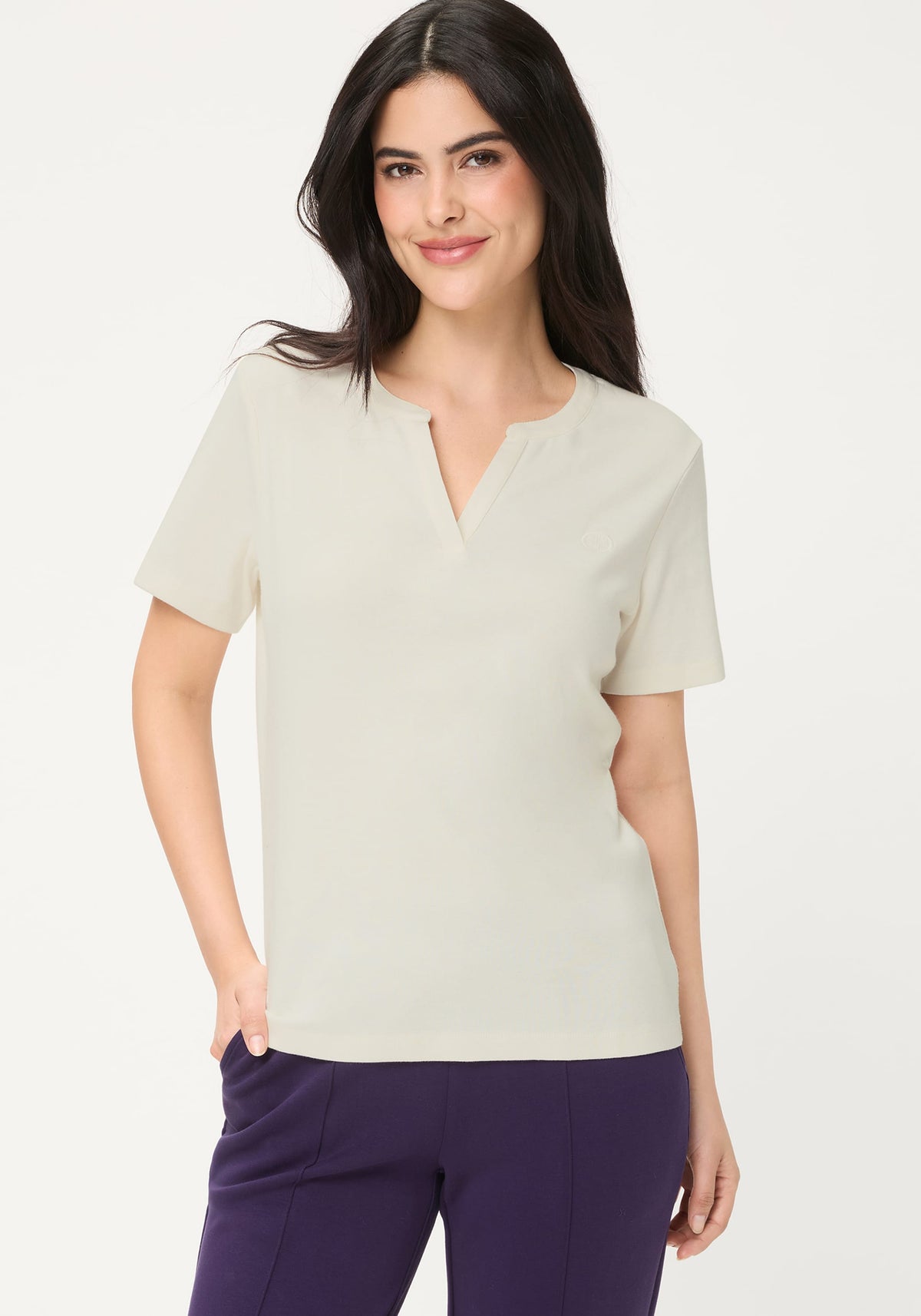 Split Neck T-Shirt
