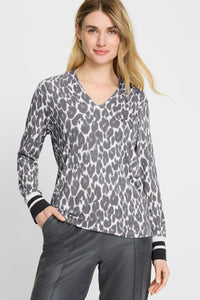 Mona Fit Slim Leg Leopard Print Pant