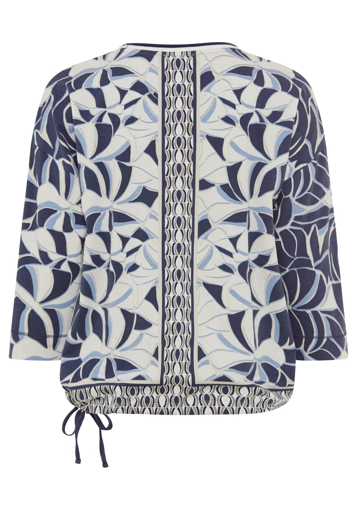 Abstract Leaf & Border Print T-Shirt