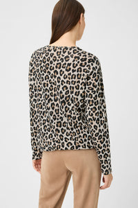 Leopard Print Scarf with Frayed Edge