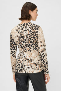 Leopard Print Scarf with Frayed Edge