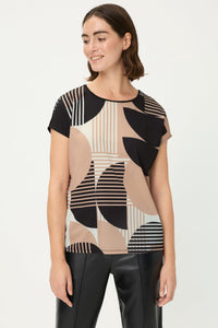 Graphic Scarf with Frayed Edge