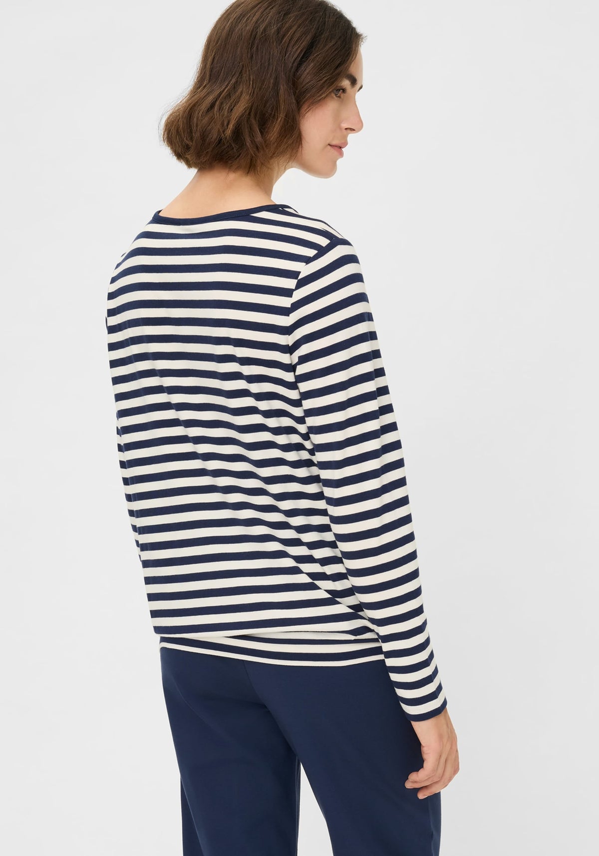 Embellished Diagonal Striped T-Shirt