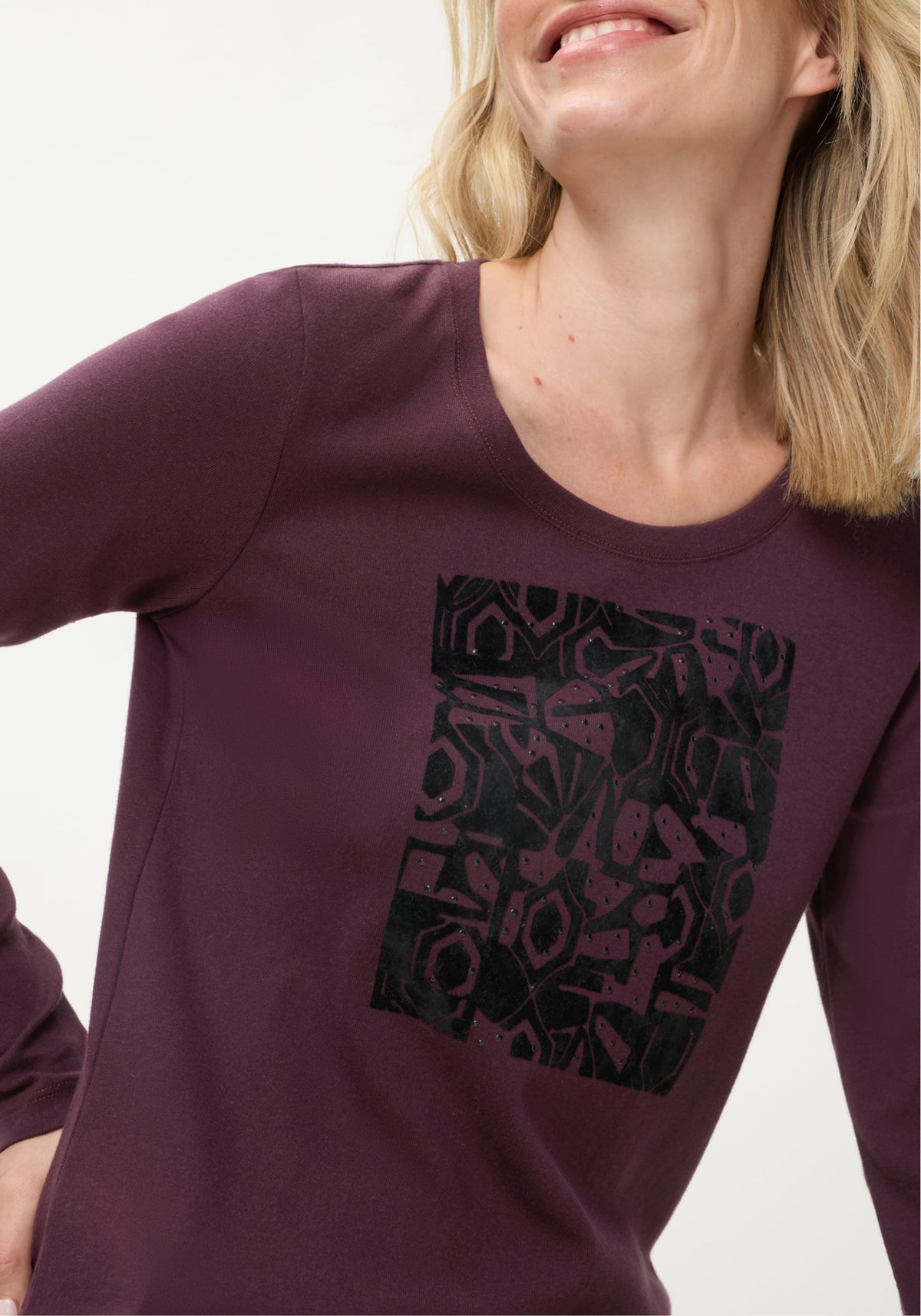 T-shirt en velours à imprimé placement