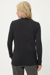 T-shirt à col en V avec bordures étincelantes