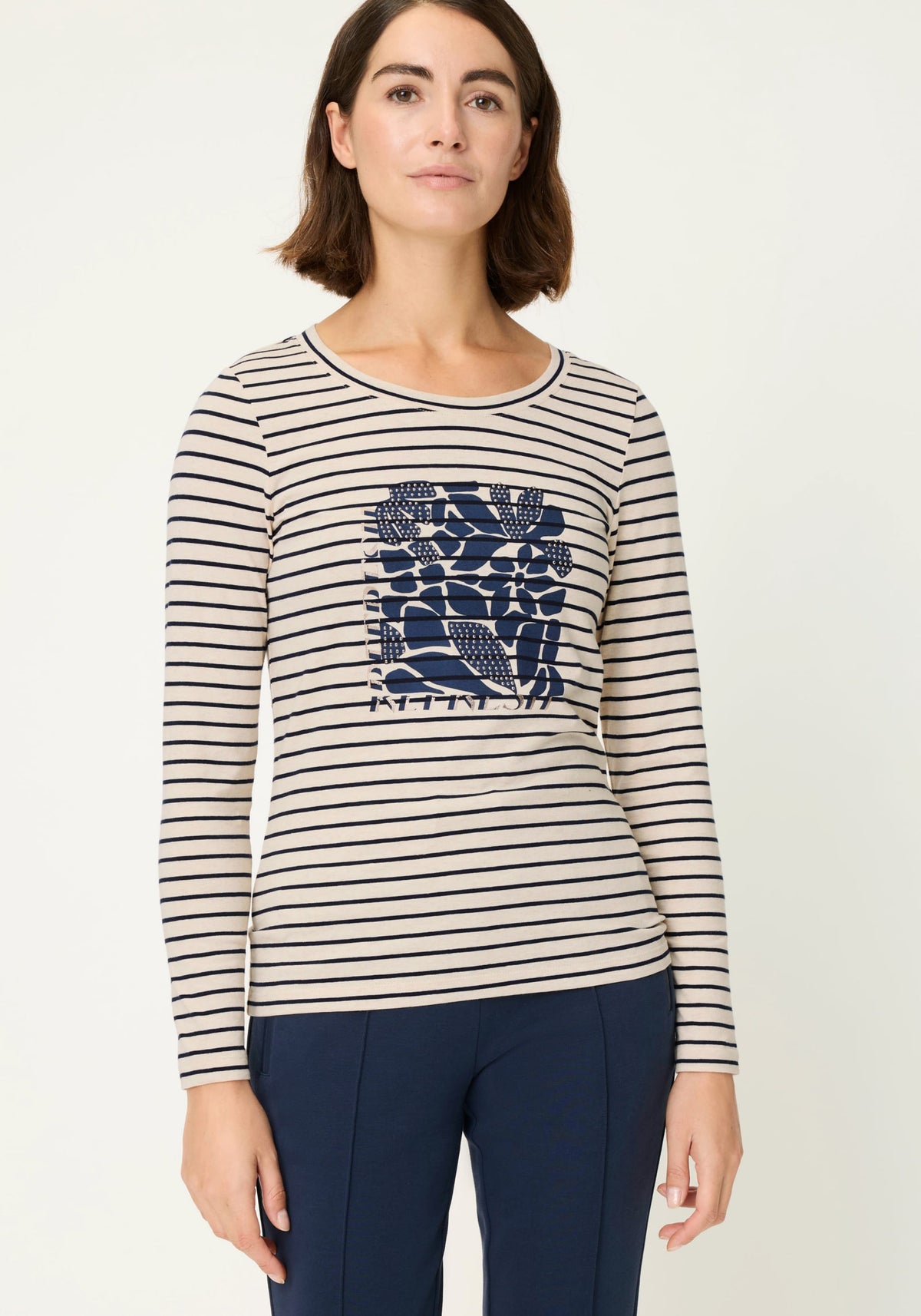 Stripe & Placement Print T-Shirt