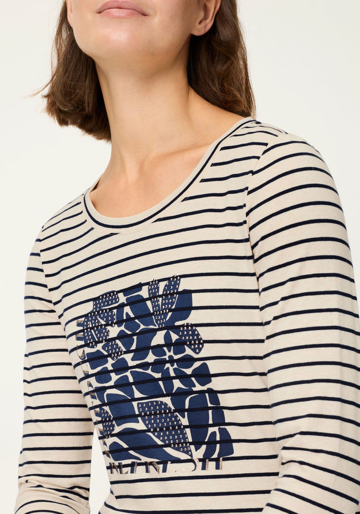 Stripe & Placement Print T-Shirt