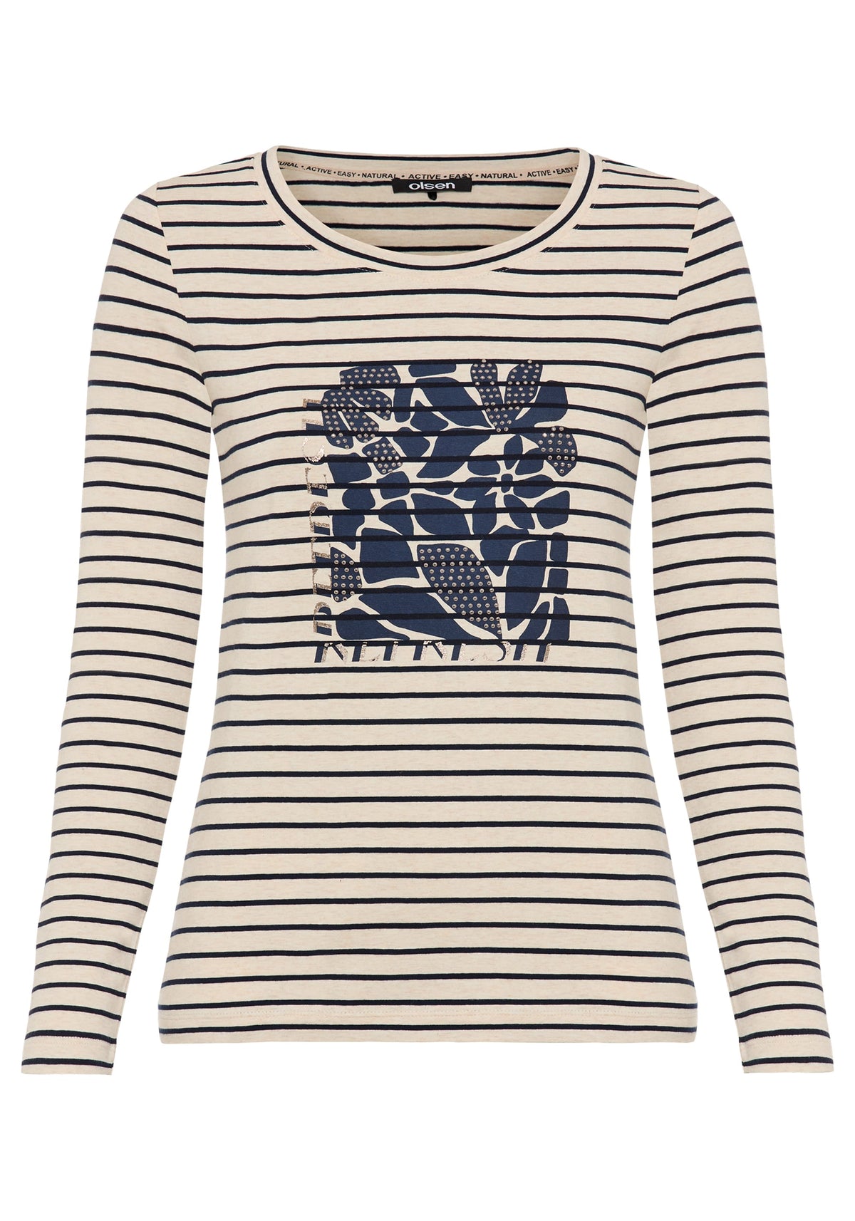 Stripe & Placement Print T-Shirt