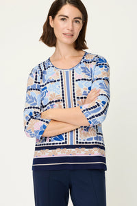 Floral & Border Print T-Shirt